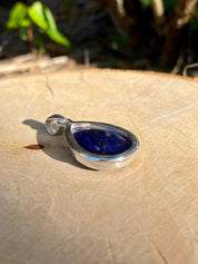 Raw Sapphire and Silver Pendant