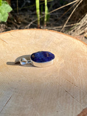 Raw Sapphire and Silver Pendant