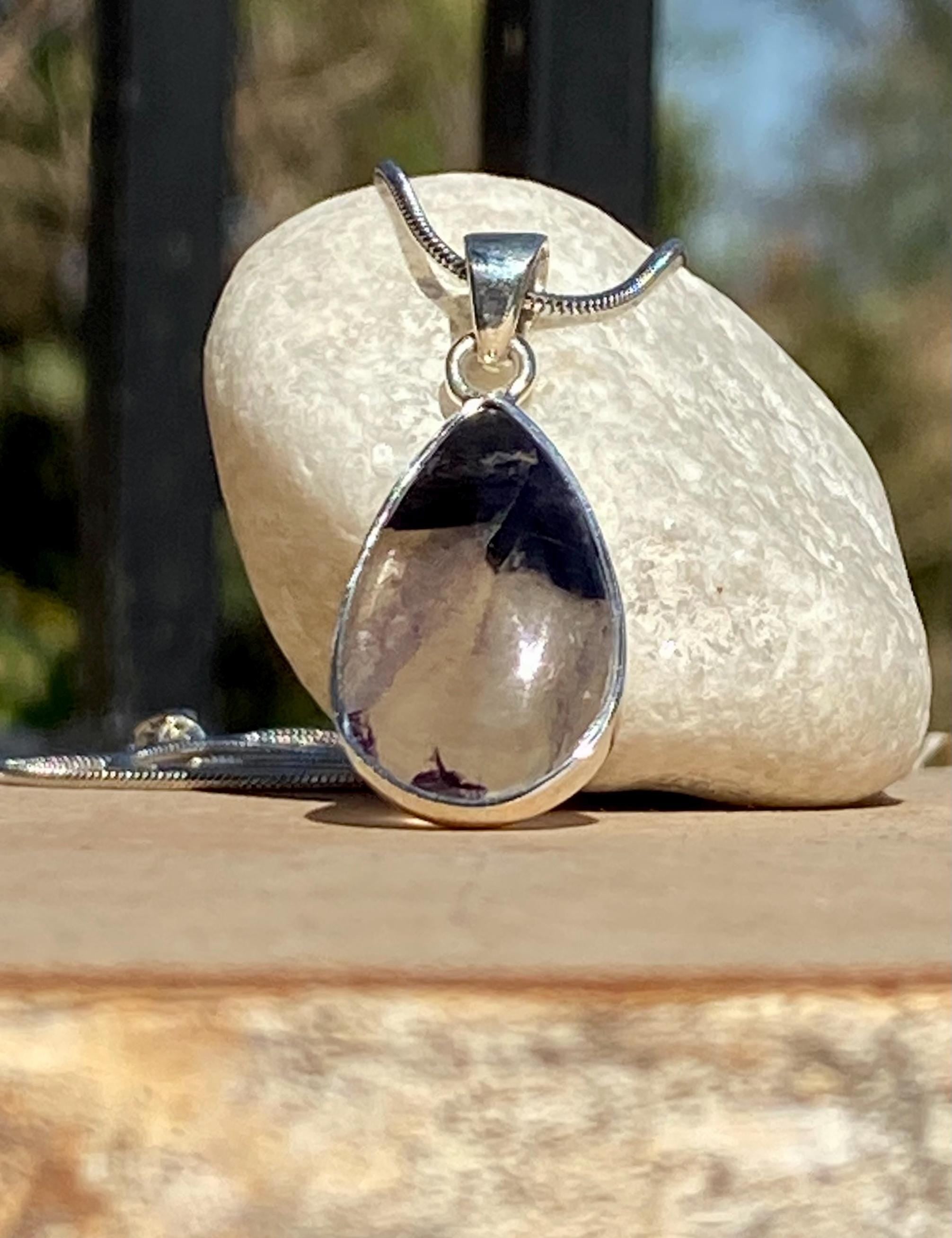 Blue John Sterling Silver Pendant