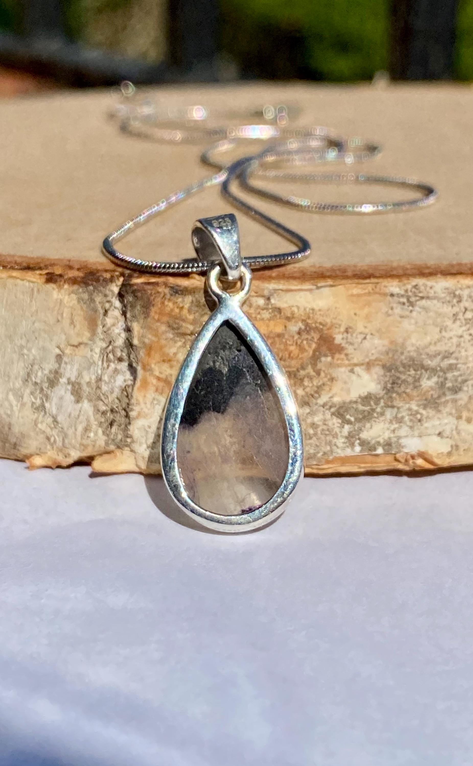 Blue John Sterling Silver Pendant