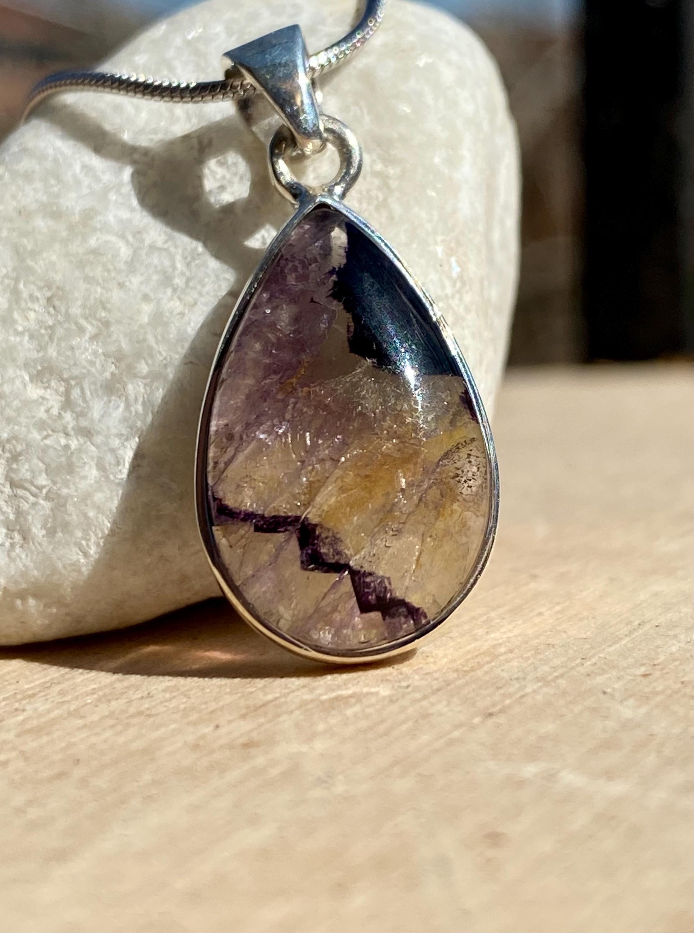 Blue John Sterling Silver Pendant
