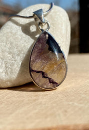 Blue John Sterling Silver Pendant