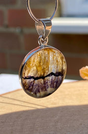 Blue John Sterling Silver Pendant
