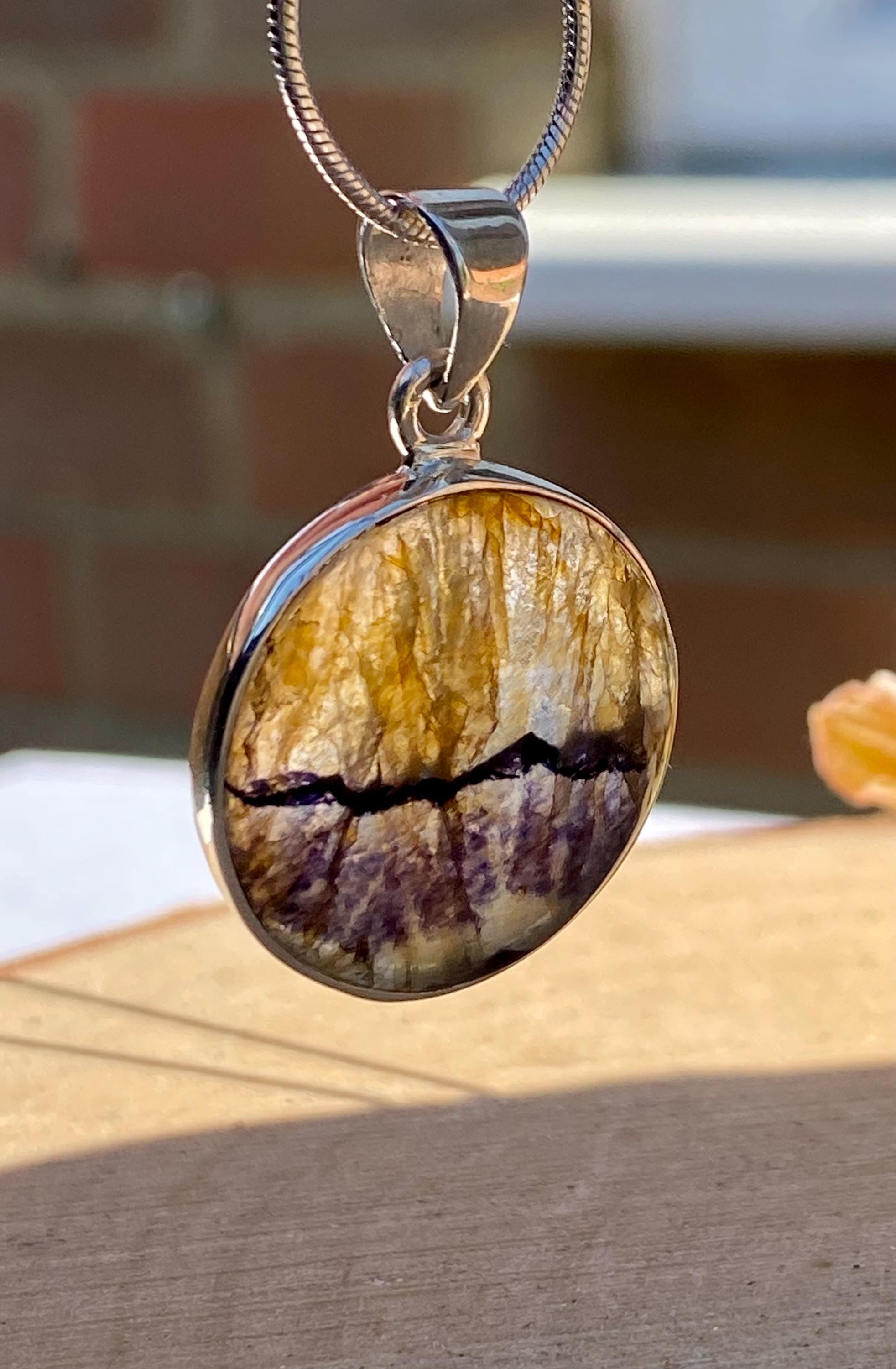 Blue John Sterling Silver Pendant