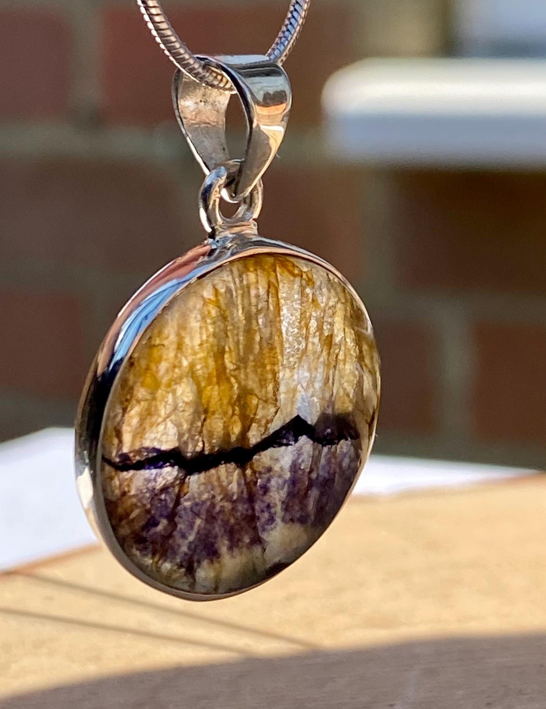 Blue John Sterling Silver Pendant