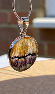 Blue John Sterling Silver Pendant