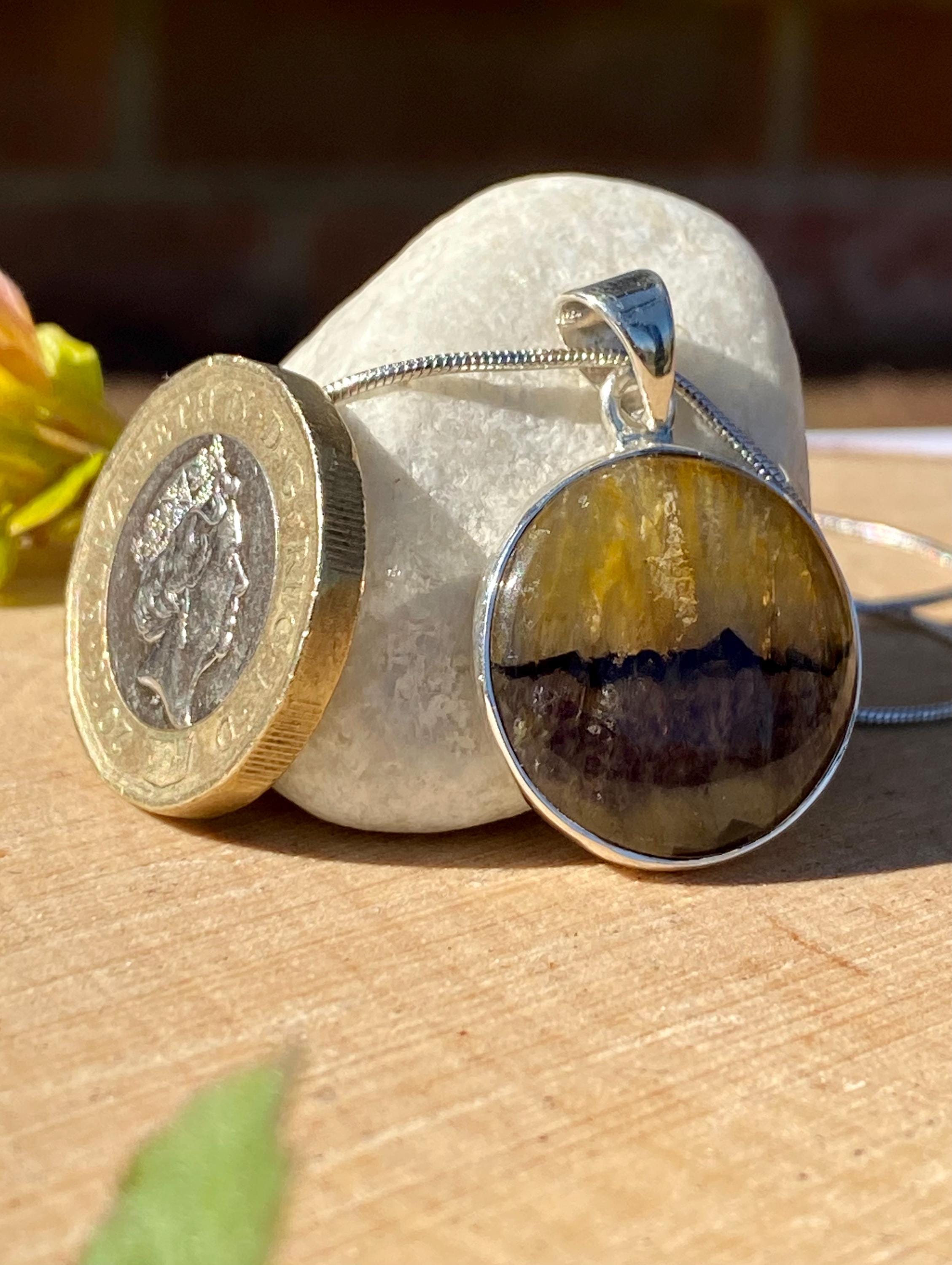 Blue John Sterling Silver Pendant