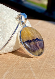 Blue John Sterling Silver Pendant