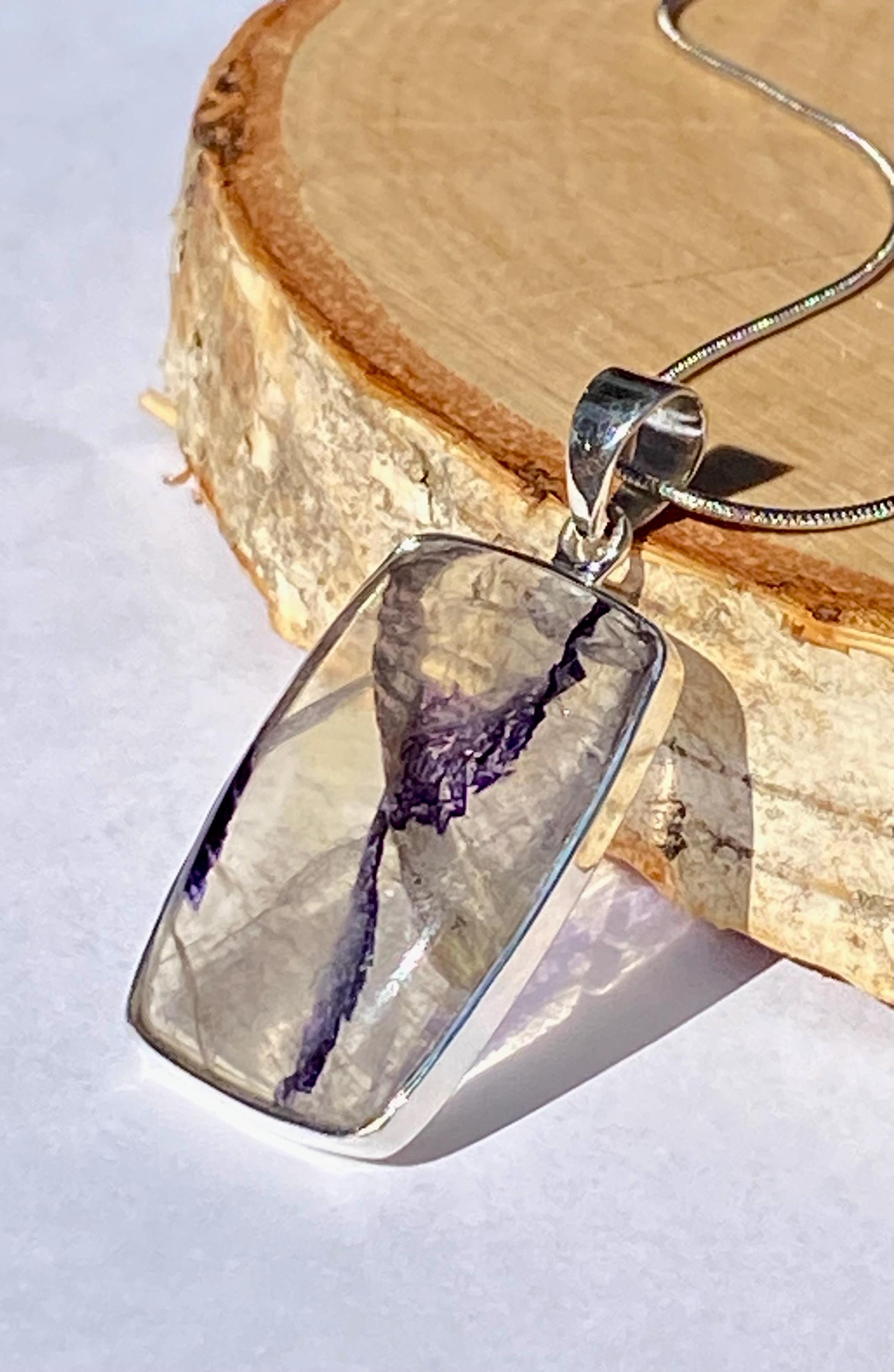 Blue John Sterling Silver Pendant