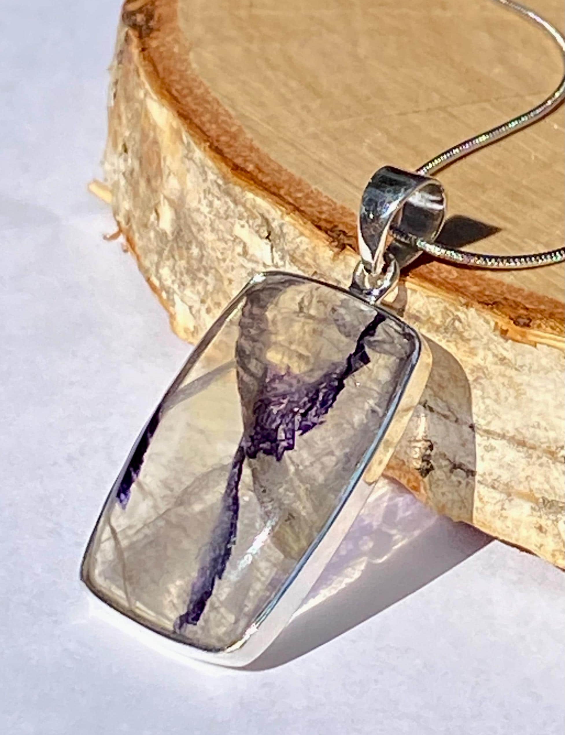Blue John Sterling Silver Pendant