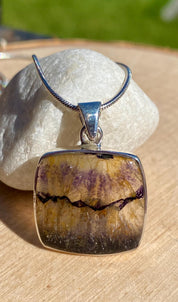 Blue John Sterling Silver Pendant