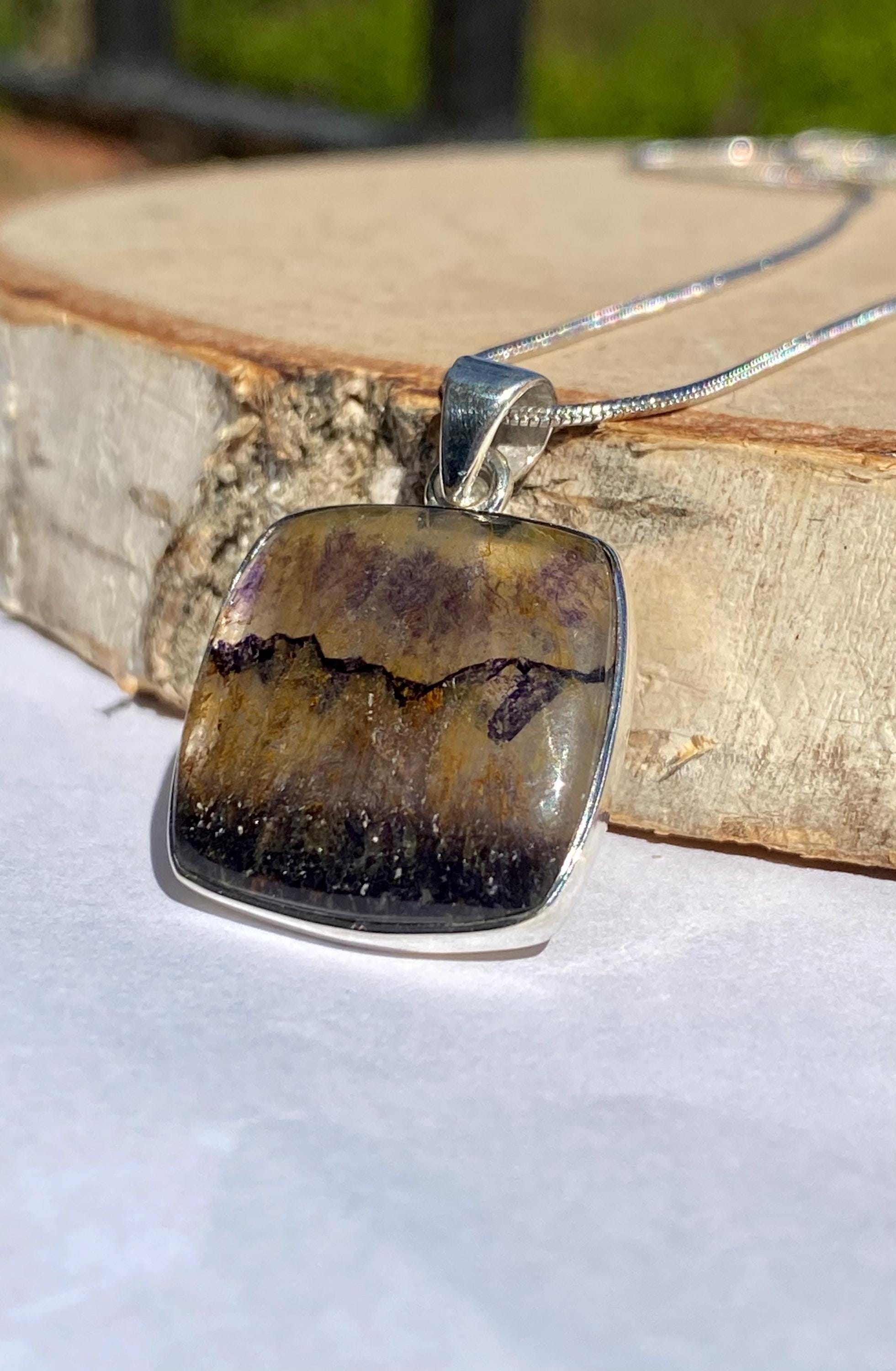 Blue John Sterling Silver Pendant