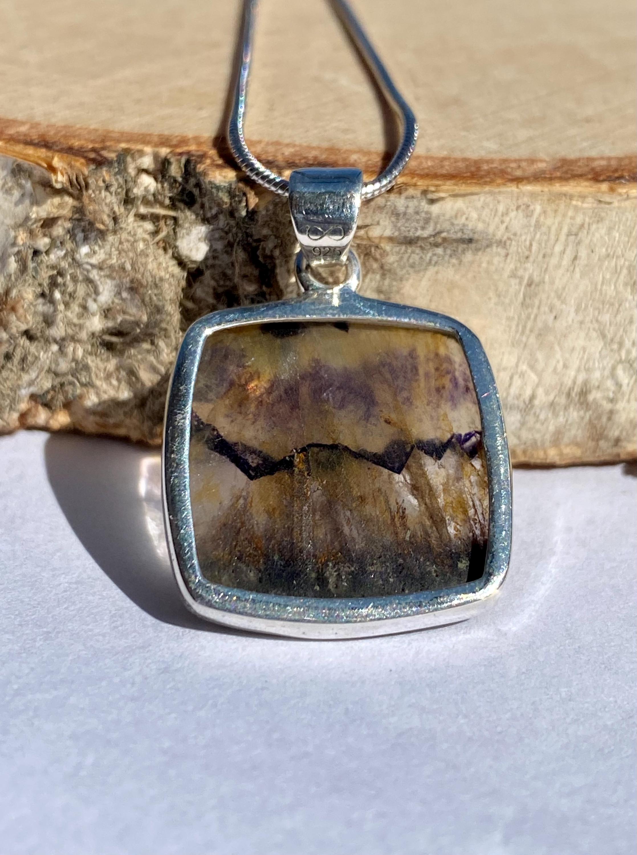 Blue John Sterling Silver Pendant