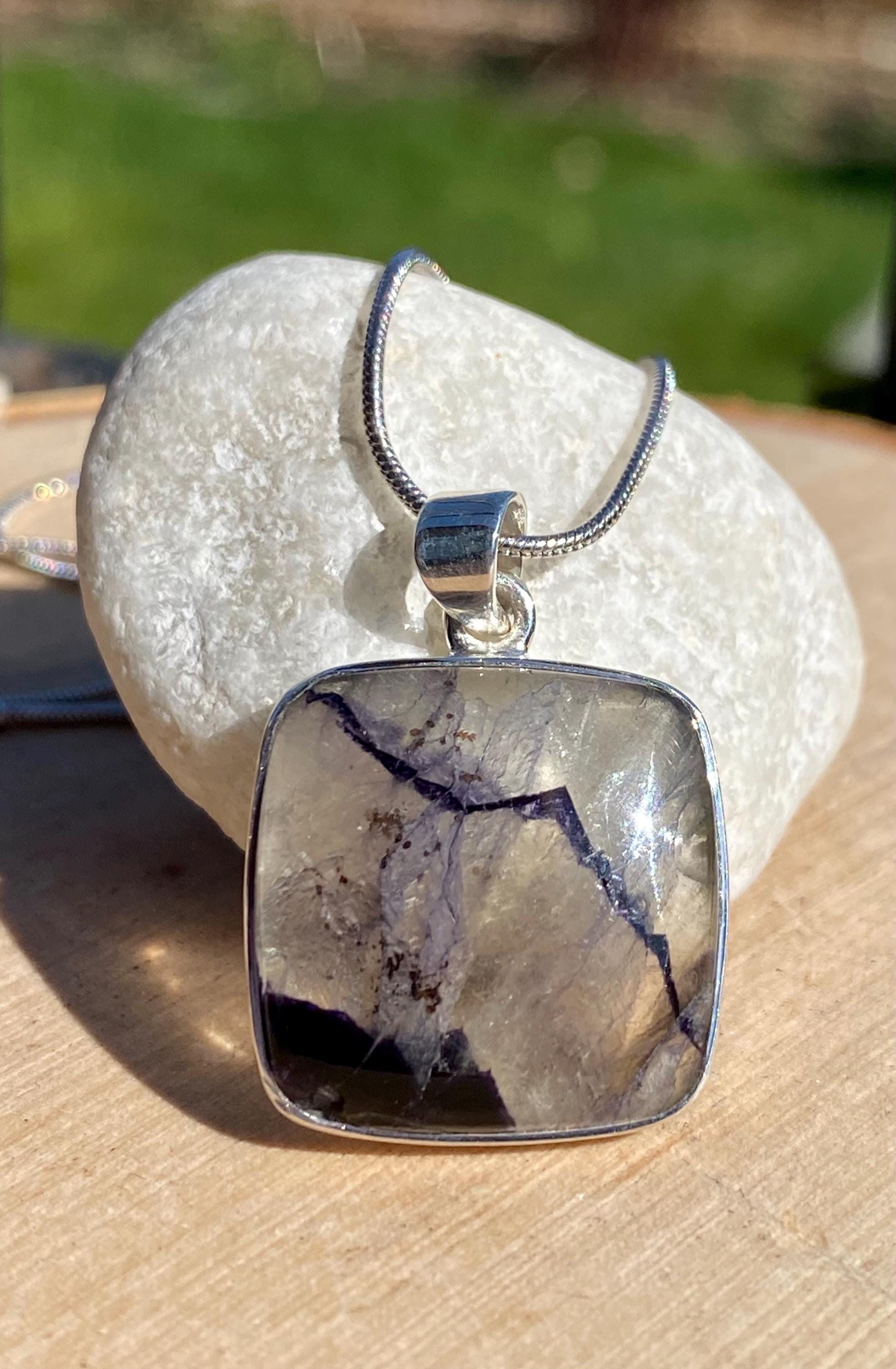 Blue John Sterling Silver Pendant