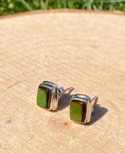 Natural Ammolite Sterling Silver Stud Earrings