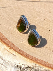 Natural Ammolite Sterling Silver Stud Earrings