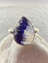 Blue John Silver Teardrop Ring - Extremely Rare