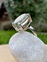 Green Amethyst Prasiolite Sterling Silver Ring