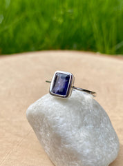 Natural Iolite, Lolite Sterling Silver Ring