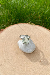 Green Amethyst Prasiolite Sterling Silver Ring