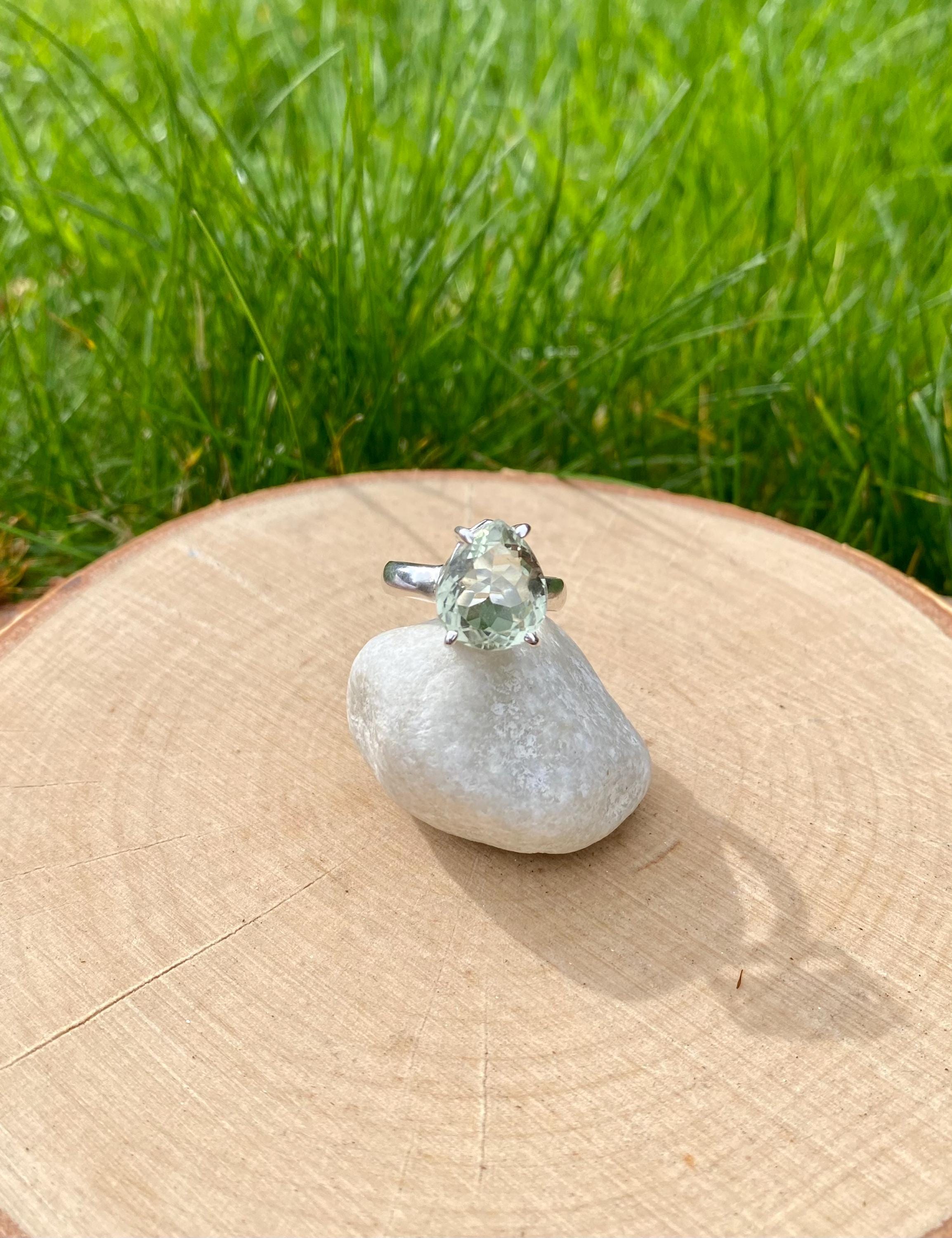 Green Amethyst Prasiolite Sterling Silver Ring