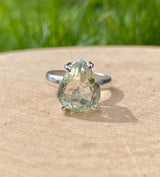 Green Amethyst Prasiolite Sterling Silver Ring