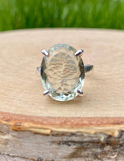 Green Amethyst Prasiolite Sterling Silver Ring
