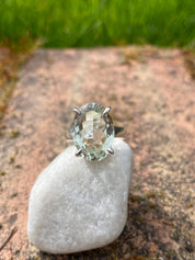 Green Amethyst Prasiolite Sterling Silver Ring
