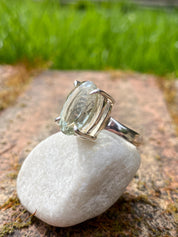 Green Amethyst Prasiolite Sterling Silver Ring