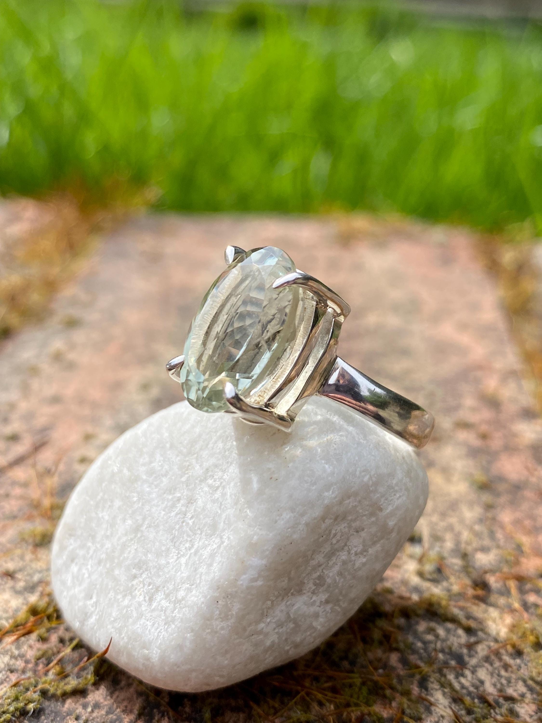 Green Amethyst Prasiolite Sterling Silver Ring