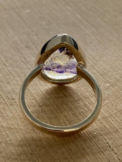 Blue John Silver Teardrop Ring - Extremely Rare