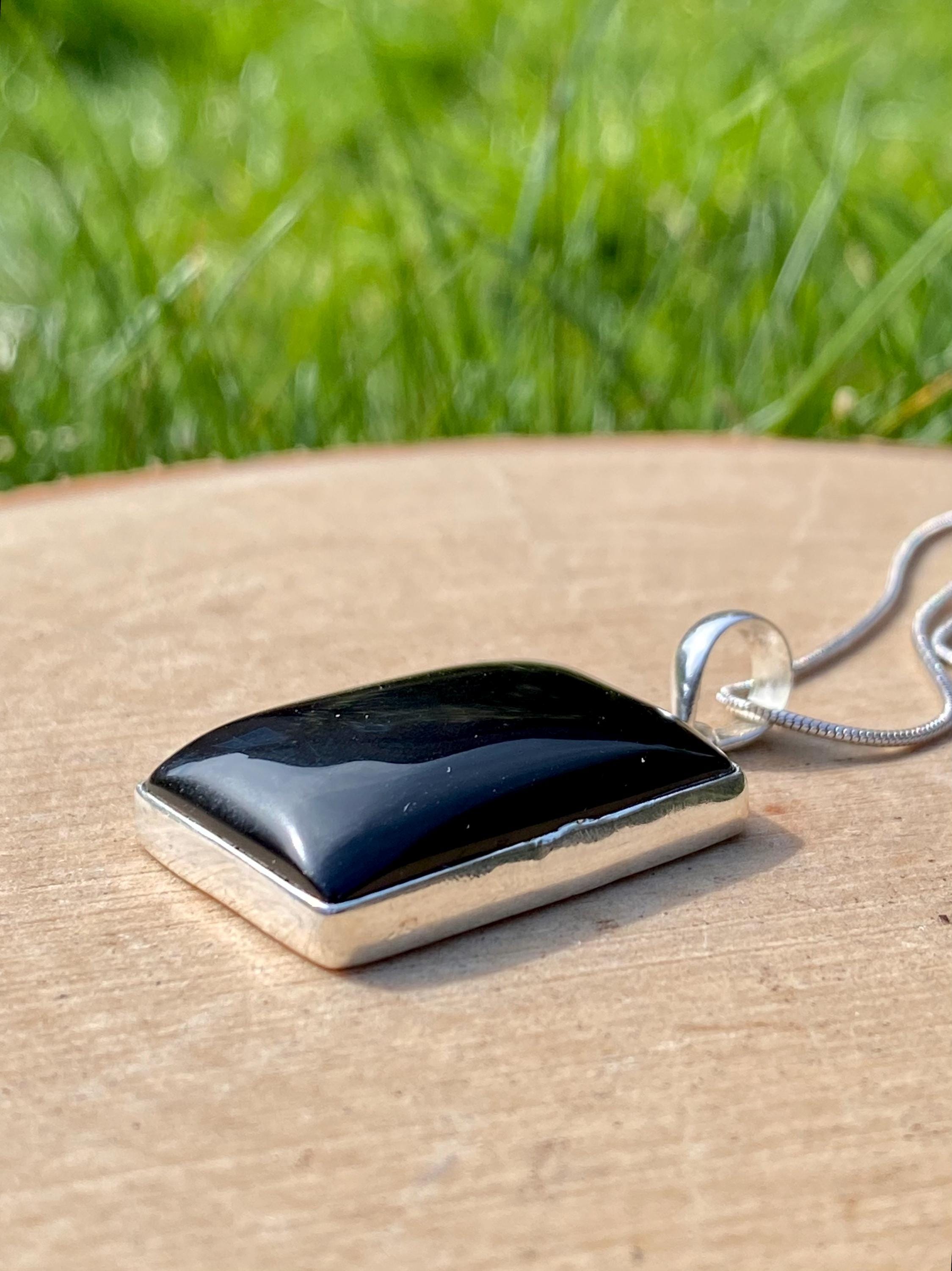 Hematite and Silver Pendant Including the Chain (M0523)