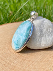 Dominican Larimar and Silver Pendant (M0523)