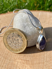 Natural Iolite Lolite Sterling Silver Pendant