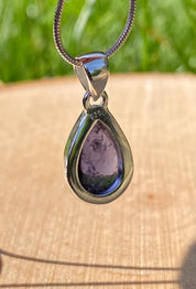 Natural Iolite Lolite Sterling Silver Pendant