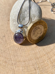 Natural Iolite Lolite Sterling Silver Pendant