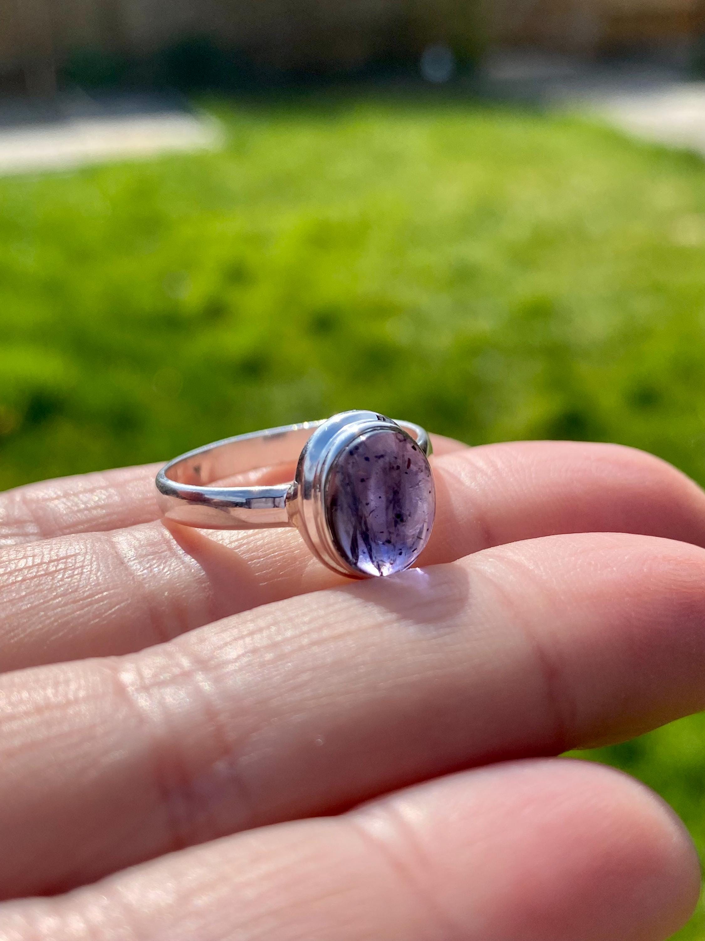 Natural Iolite, Lolite Sterling Silver Ring