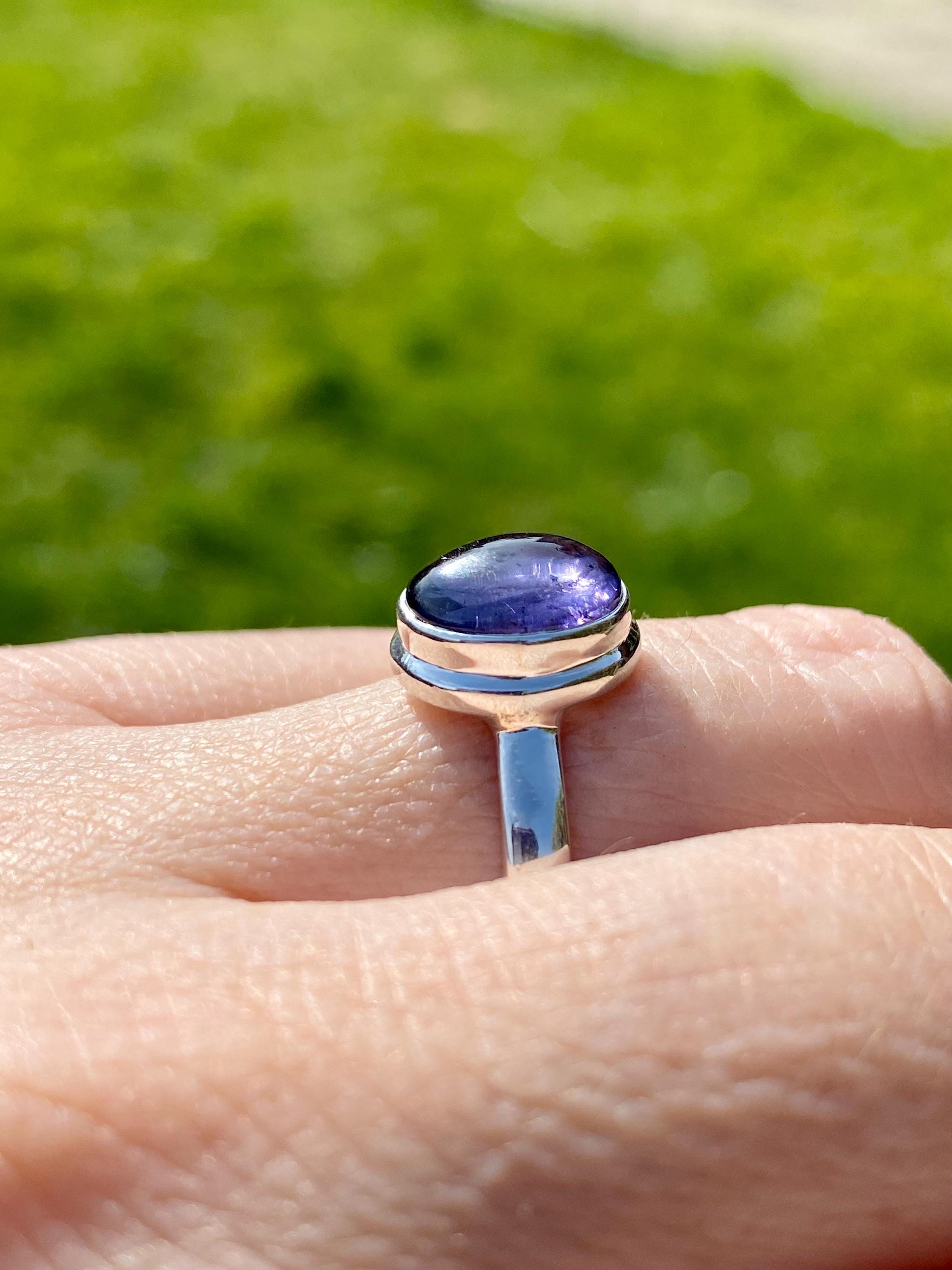 Natural Iolite, Lolite Sterling Silver Ring