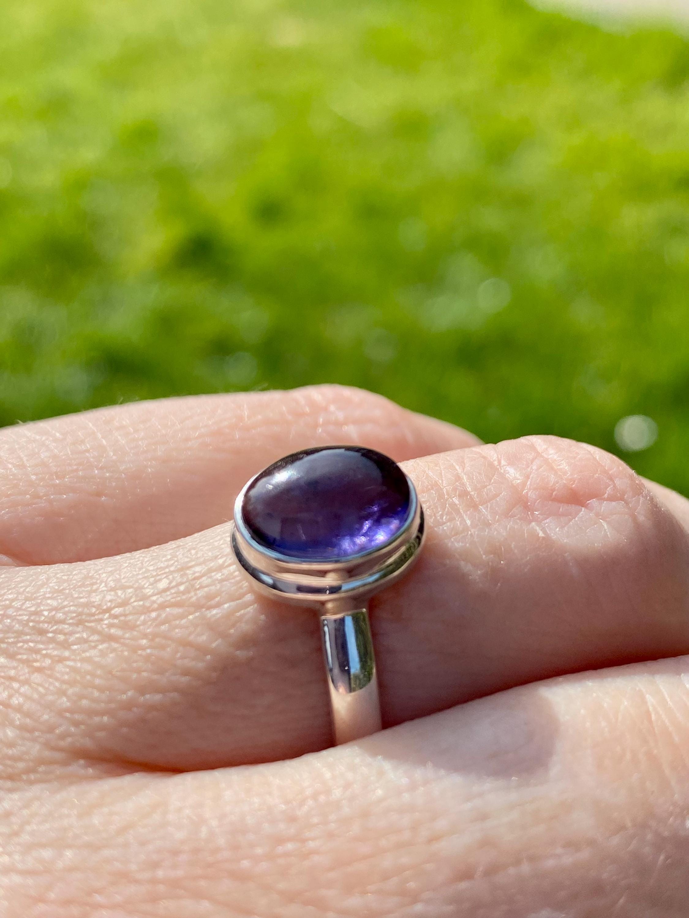 Natural Iolite, Lolite Sterling Silver Ring