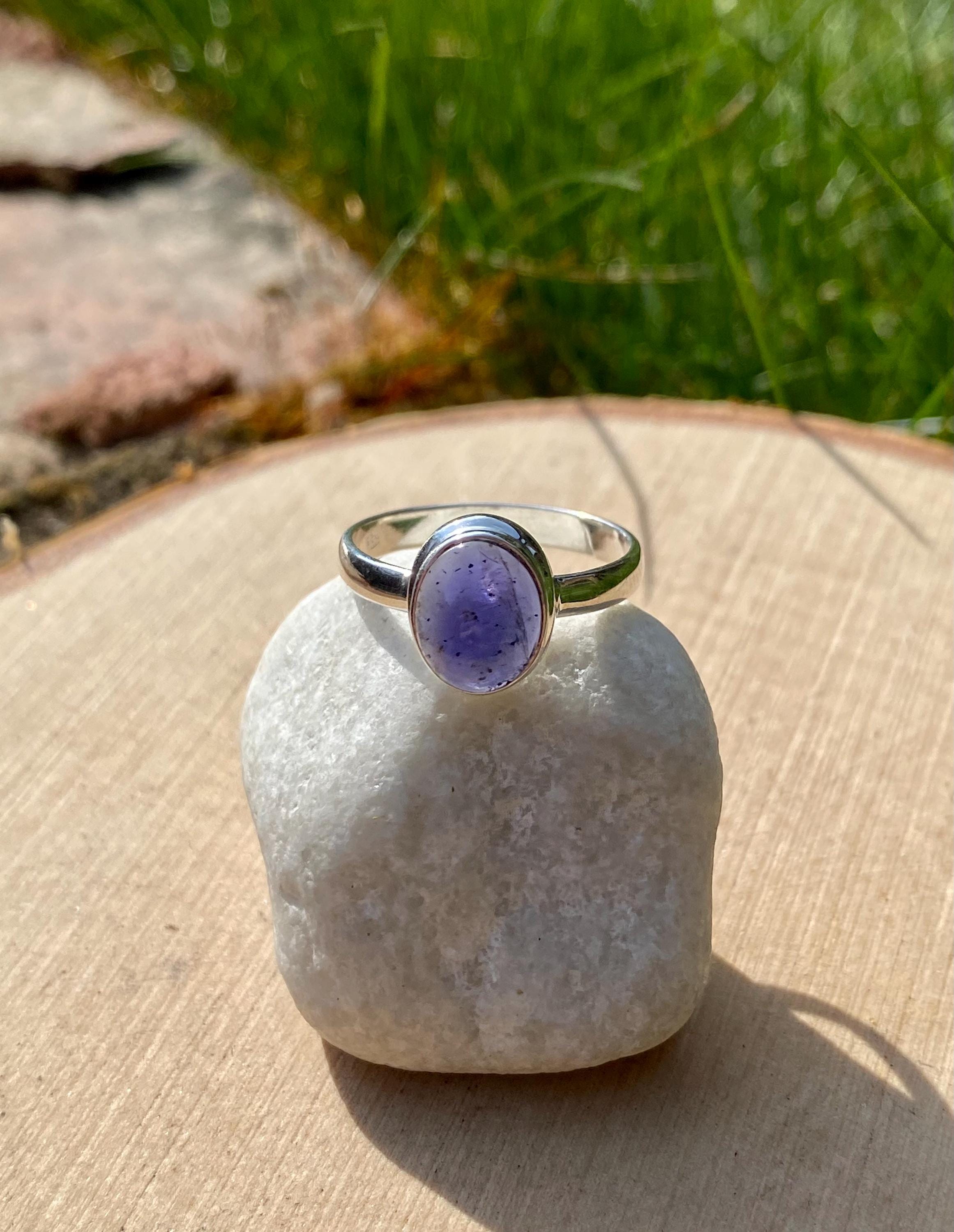 Natural Iolite, Lolite Sterling Silver Ring