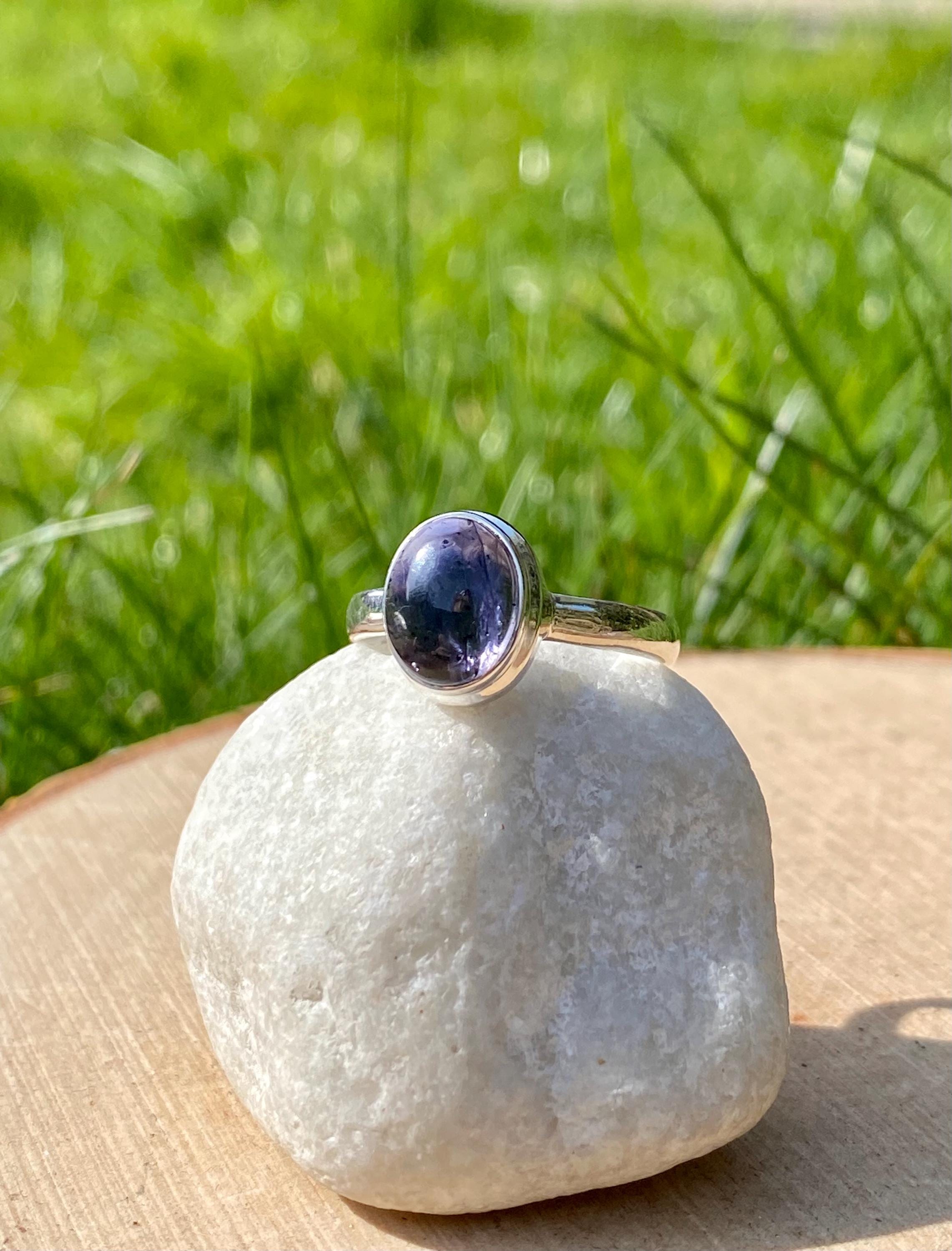 Natural Iolite, Lolite Sterling Silver Ring
