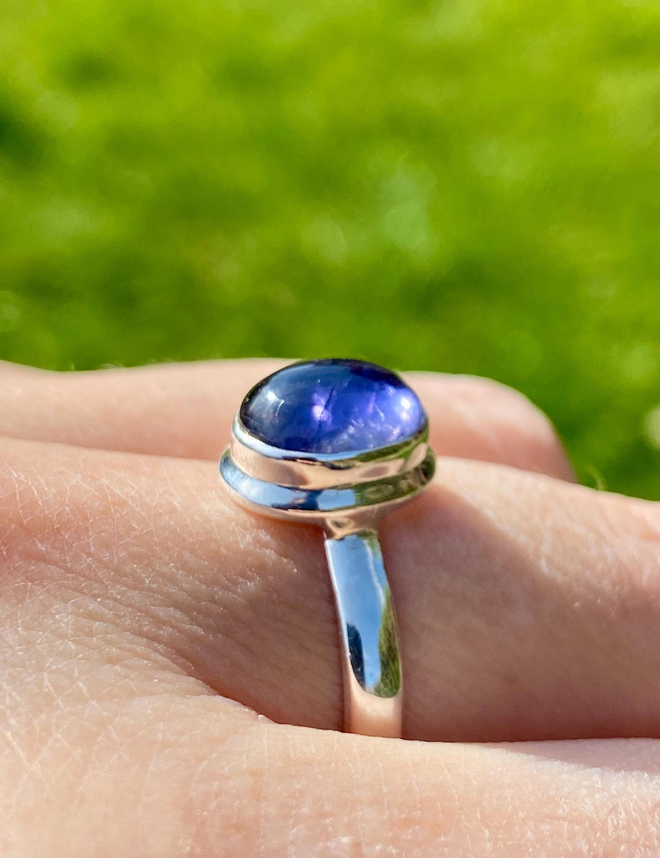 Natural Iolite, Lolite Sterling Silver Ring