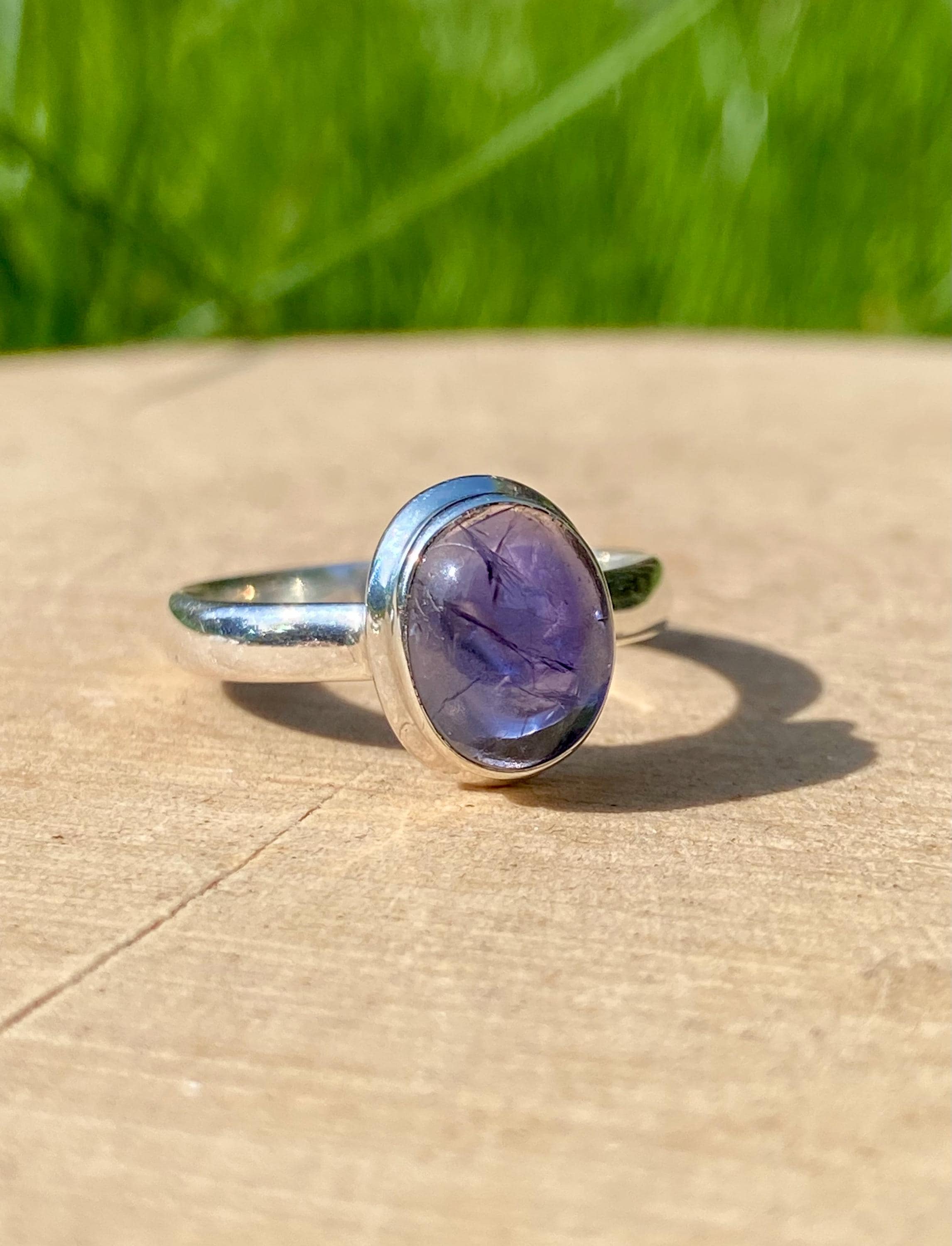 Natural Iolite, Lolite Sterling Silver Ring