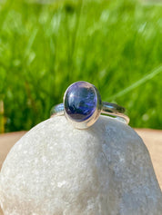 Natural Lolite Oval Sterling Silver Ring