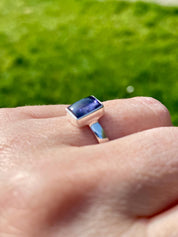 Iolite Sterling Silver Ring UK Size N 1/2 Blue Gemstone Gift