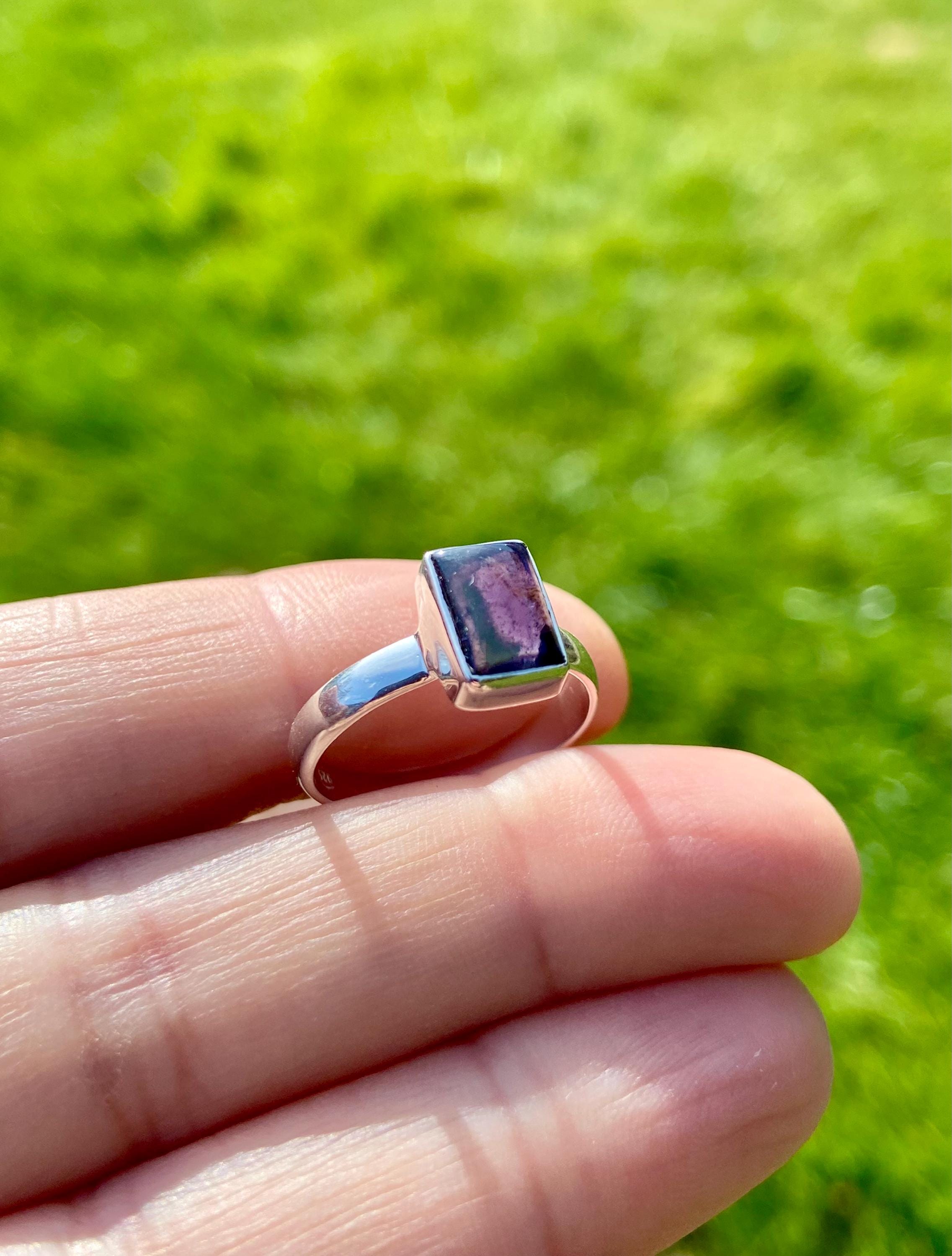 Natural Iolite, Lolite Sterling Silver Ring