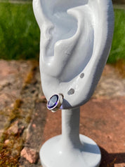 Natural Iolite, Lolite Sterling Silver Stud Earrings