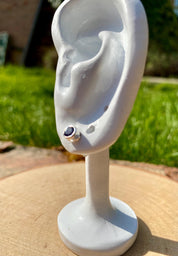 Natural Iolite, Lolite Sterling Silver Stud Earrings