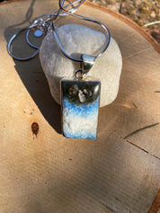 Blue Ice Glacierite Sterling Silver Pendant