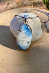 Blue Ice Glacierite Silver Pendant